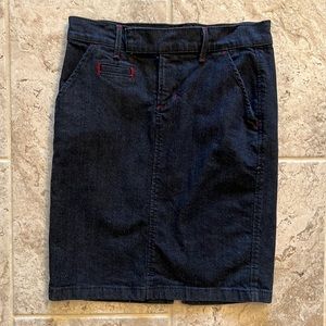 Dark denim jean skirt